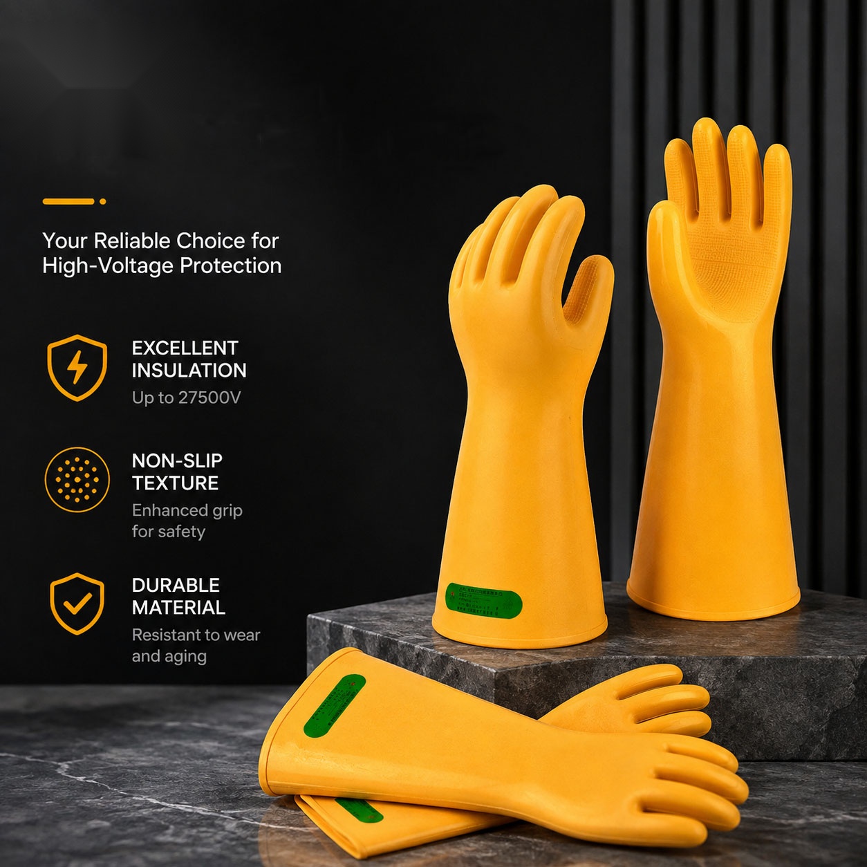 35kV Insulating Rubber Gloves for Live-Line Work detail 2