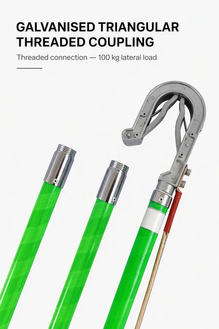 27.5 kV Portable Railway Catenary Grounding Set with Operating Rod detail 5