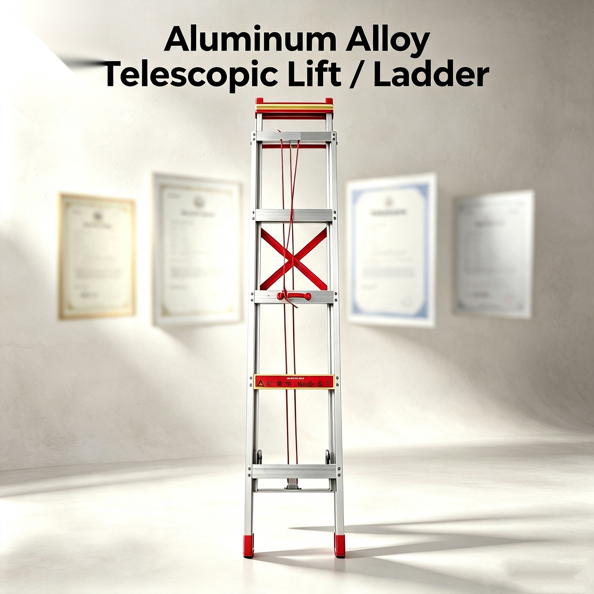 Industrial Foldable Aluminum Extension Ladder detail 1