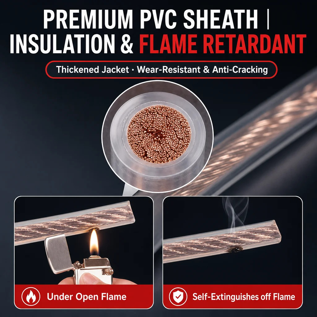 Transparent PVC Sheath Soft Copper Grounding Wire 2.5-10 mm² detail 8