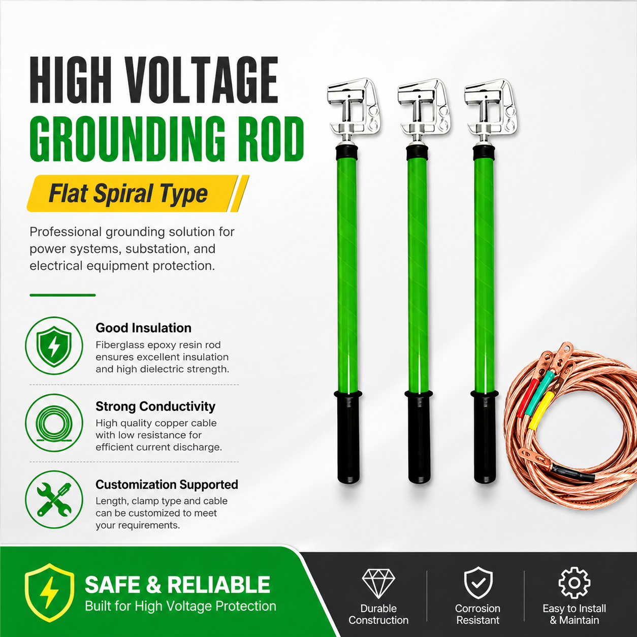 110 kV / 220 kV 3-Phase Portable Grounding Device detail 2