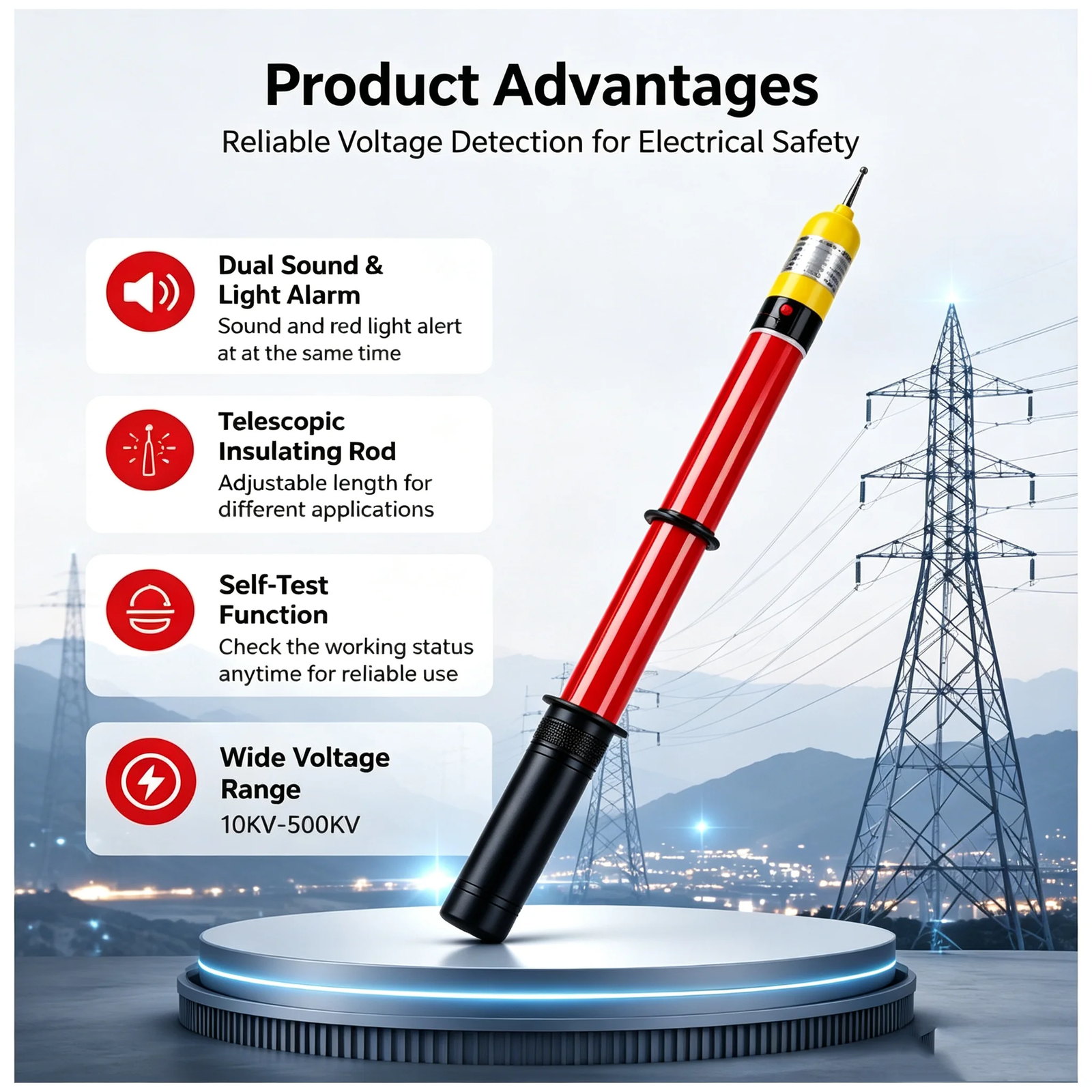 GDY-II Series Acousto-Optic High Voltage Electroscope (10 / 35 / 110 kV) detail 15