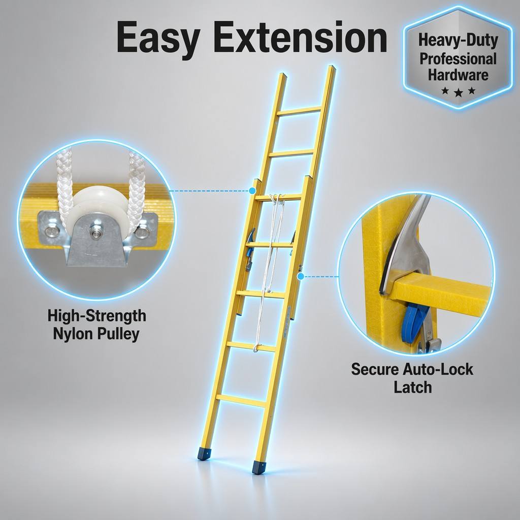FRP Insulated Extension Ladder detail 5