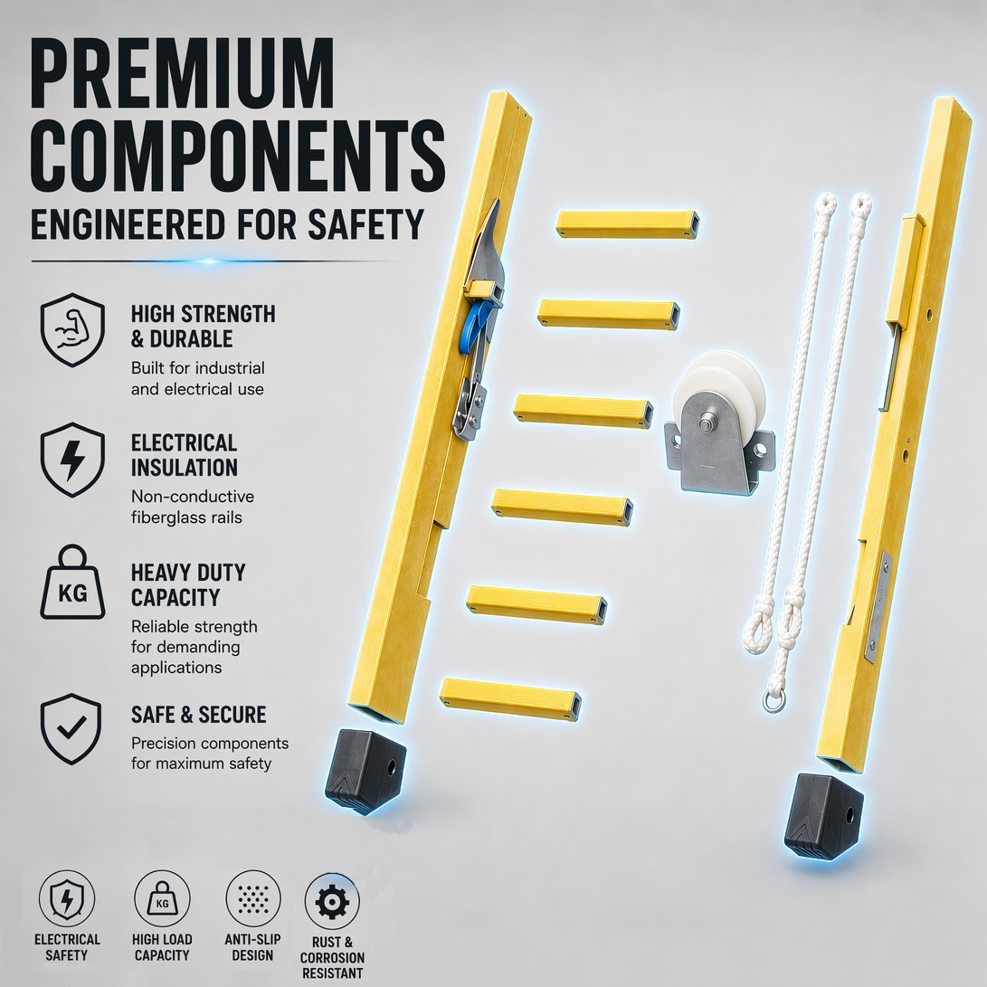 FRP Insulated Extension Ladder detail 6