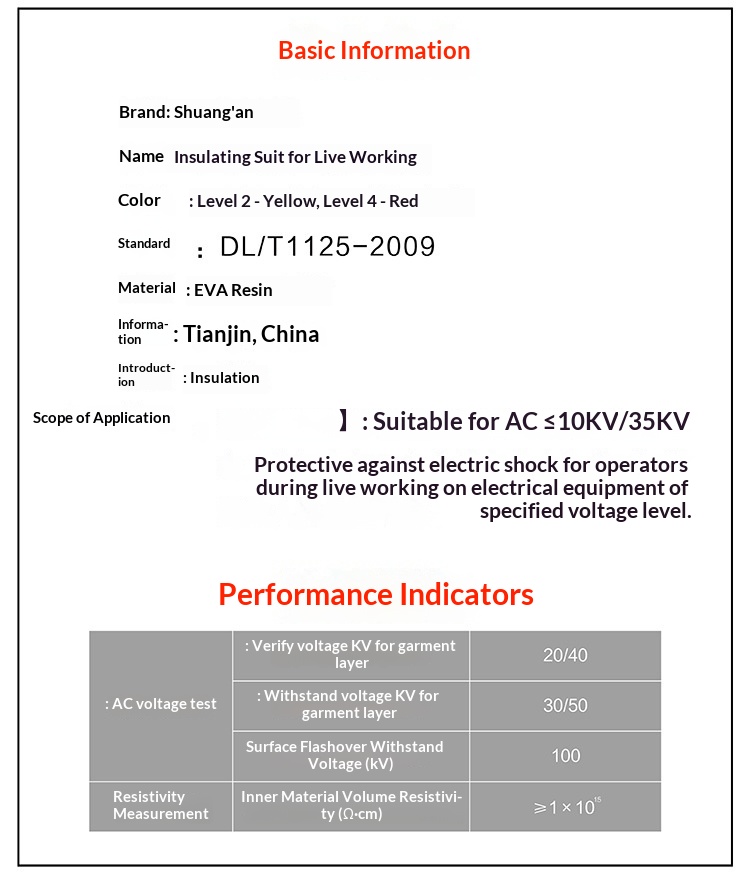 35kV High-Voltage Insulating Suit (Class 4 Live-Line Suit) detail 6