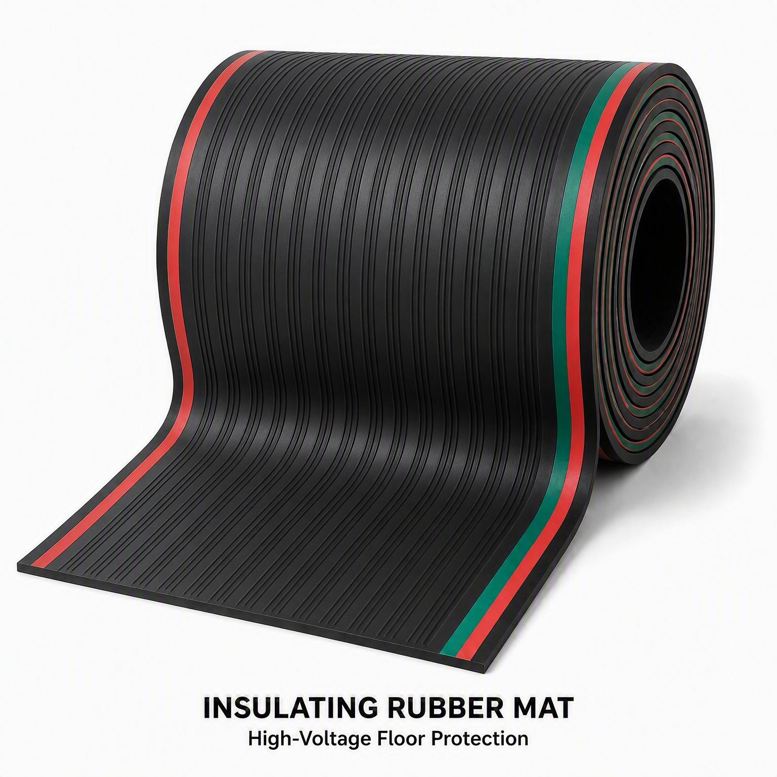 Insulating Rubber Sheet (Black / Red / Green Striped)