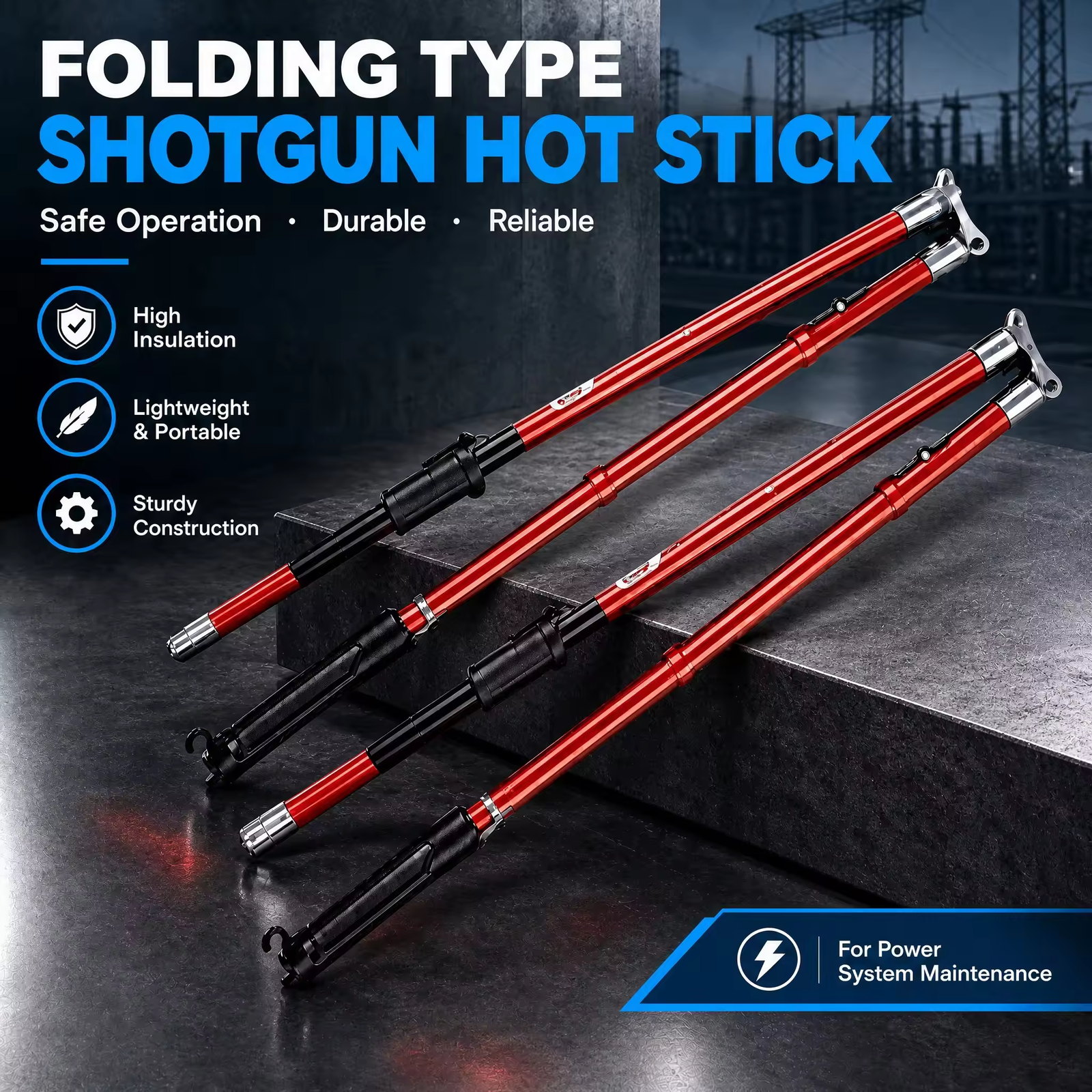 Folding Shotgun Insulated Operating Rod (Hot Stick)